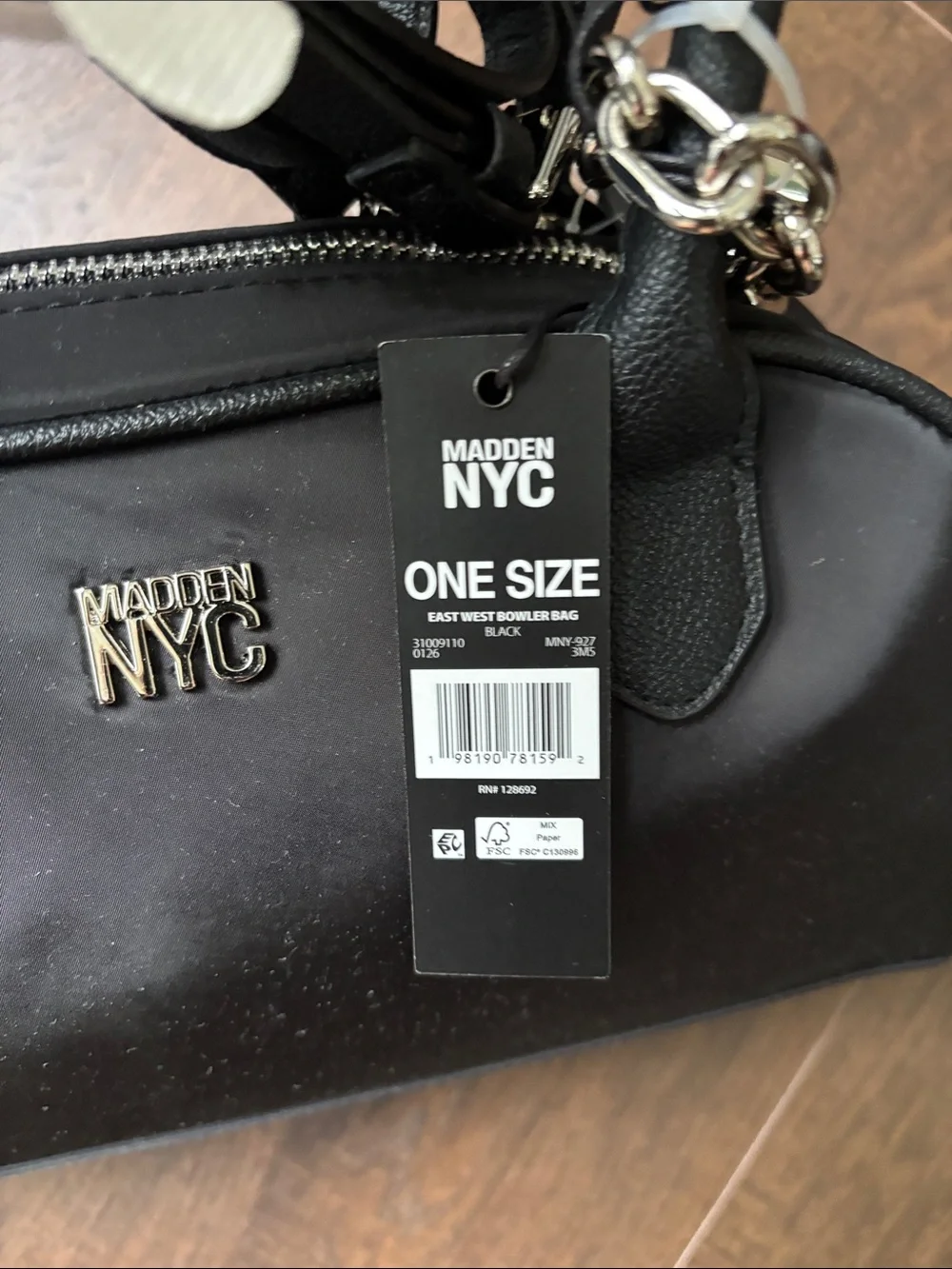 Black Dome Satchel with Heart Charm